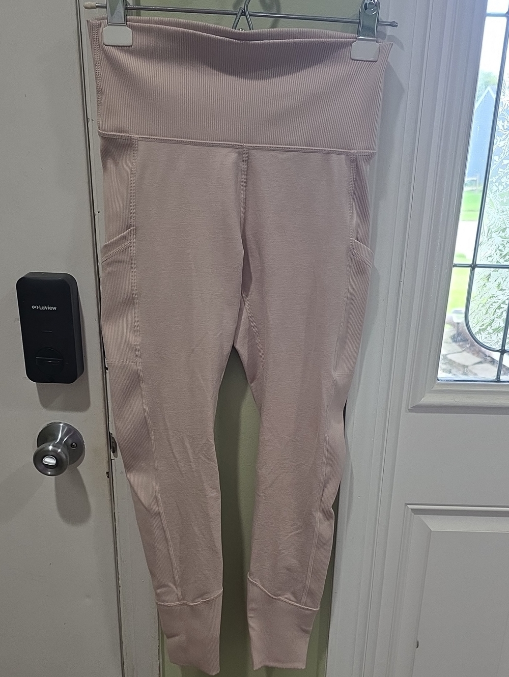 aerie Ribbed High-Waist Leggings in Light Pink